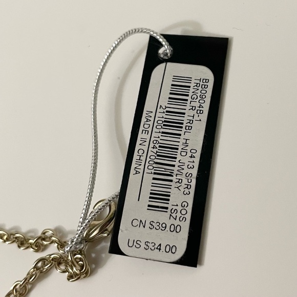 Bebe Triangular Tribal Hand Jewelry Ring Hand Chain - Picture 11 of 15